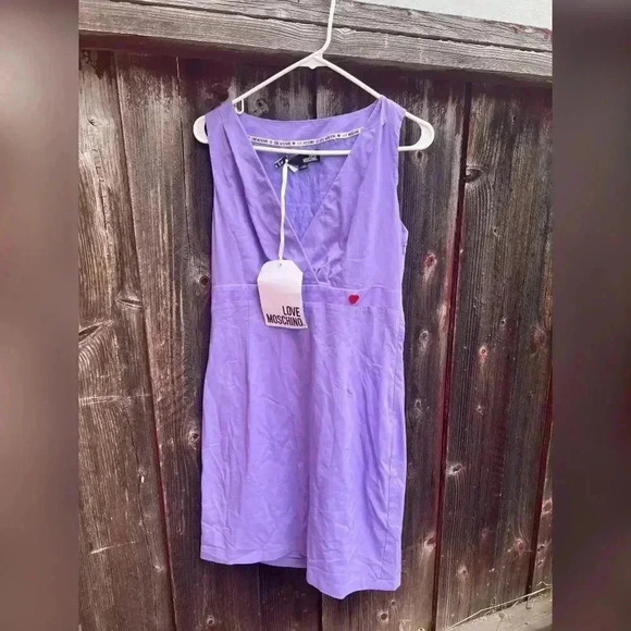 Love Moschino Pinup Purple Dress New With Tag - Picture 4 of 5
